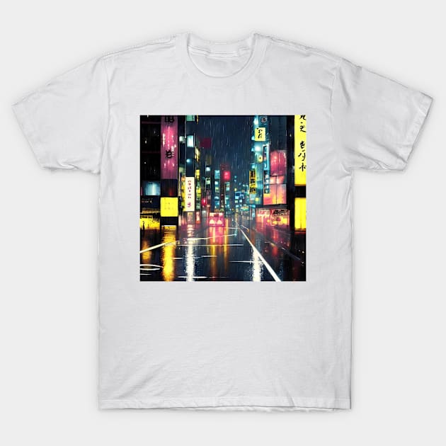 Neo Tokyo - Night Lights - Cyperpunk T-Shirt by Trendy-Now